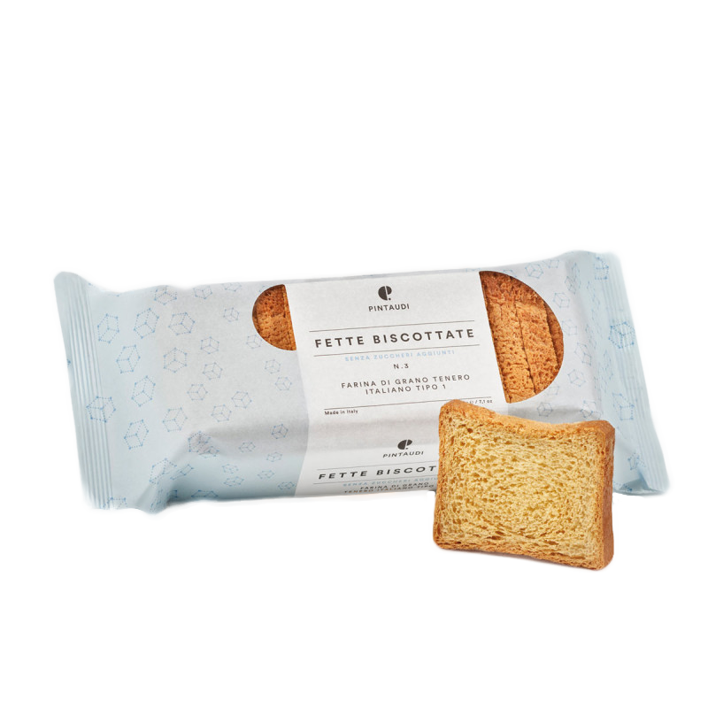 Fette Biscottate senza zuccheri aggiunti con farina di grano tipo 1