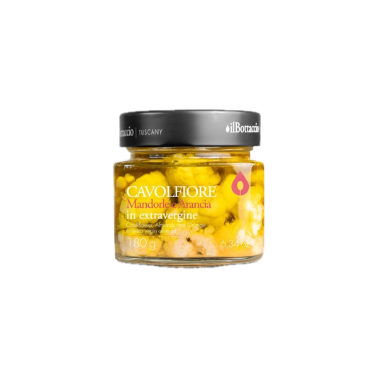 Cavolfiore, mandorle e arancia in olio EVO