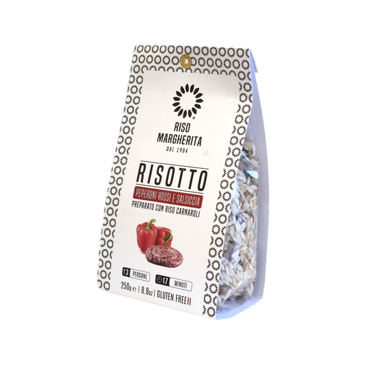 Risotto con peperoni rossi e salsicia